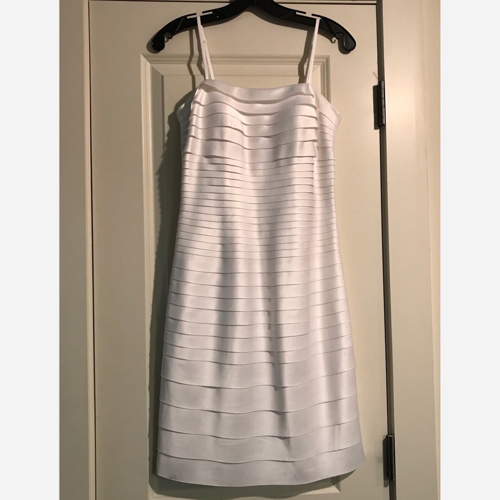 White House Black Market White Tier Cocktail Dress